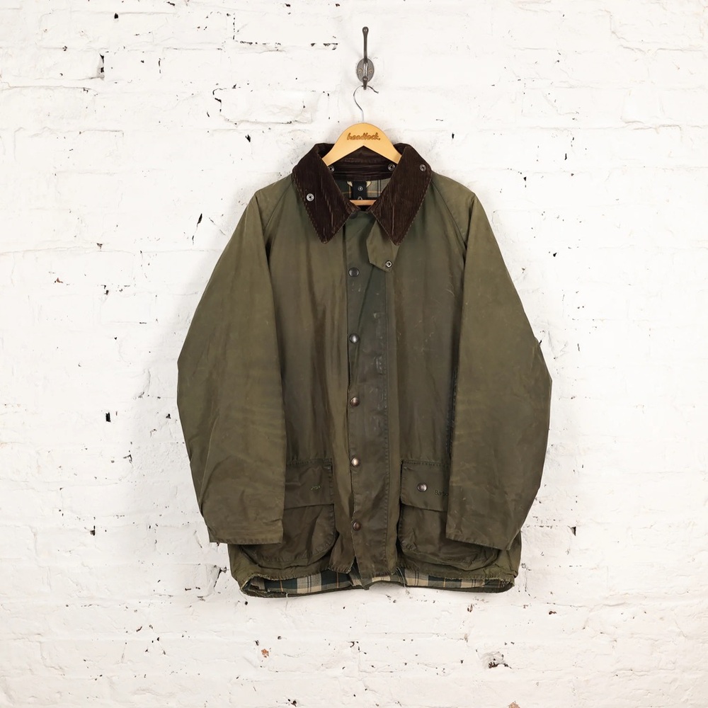 Barbour Olive Jacket with Dark Brown Collar